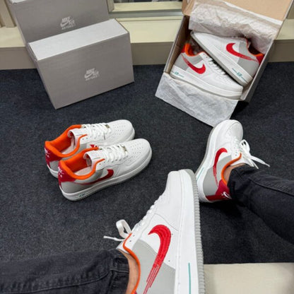Air Force 1 Premium Branco Vermelho Laranja