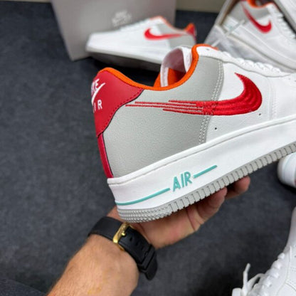 Air Force 1 Premium Branco Vermelho Laranja